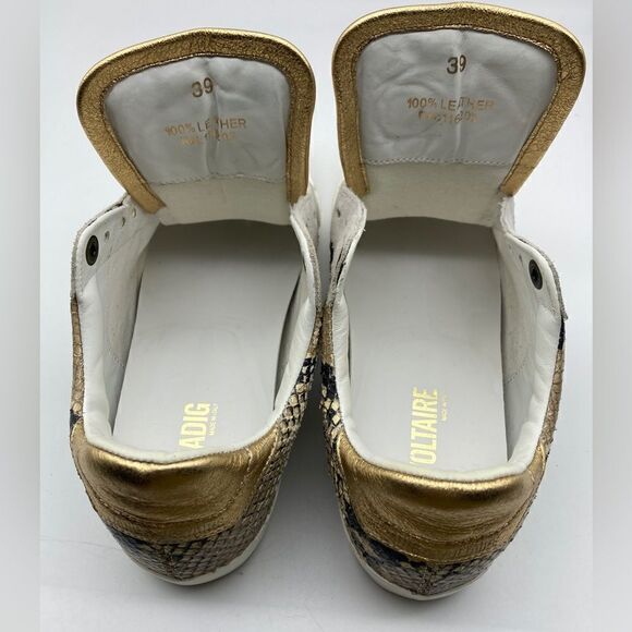 Zadig & Voltaire Python Print 100% Leather Women’s Sneakers Size 39/8,5 Italy - Picture 9 of 11